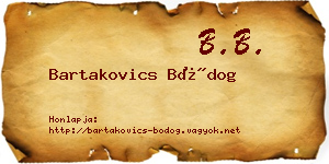 Bartakovics Bódog névjegykártya